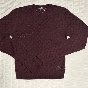 GAP Women's Deep Burgundy Crew Neck Sweater
